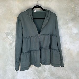 Wishlist size s/m olive green zip up hoodie